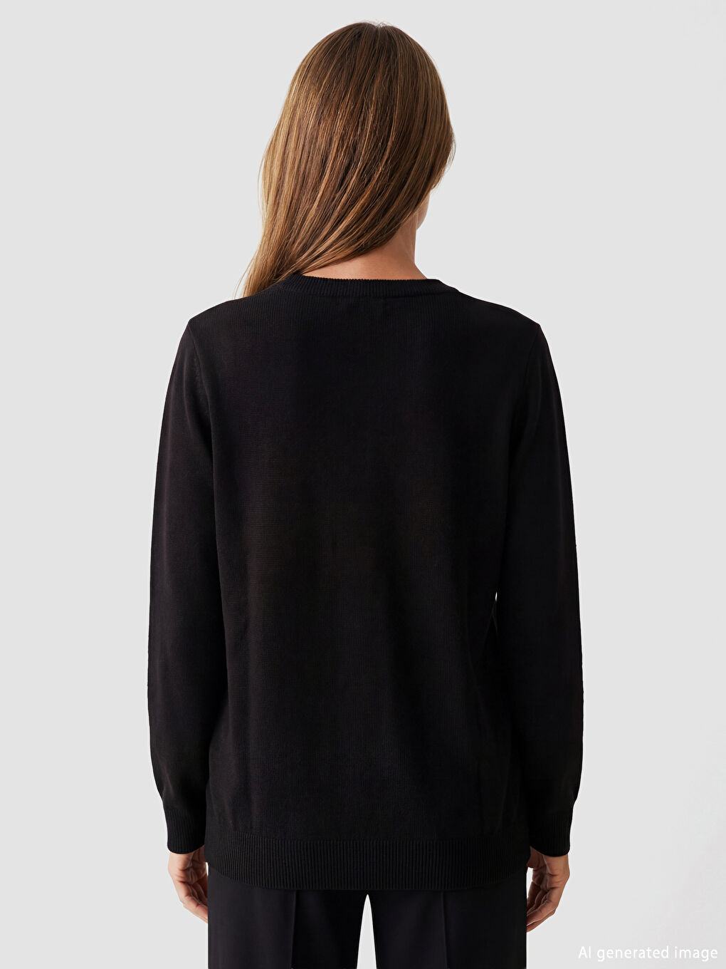 Crew Neck Self-Patterned Women's Knitwear Cardigan-3