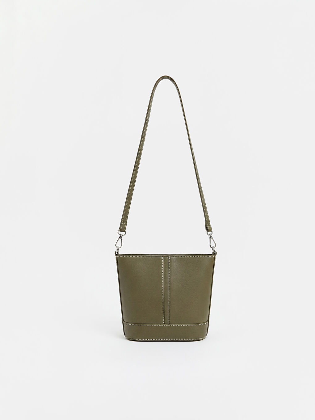 Haki Deri Görünümlü Kadın Omuz Çantası