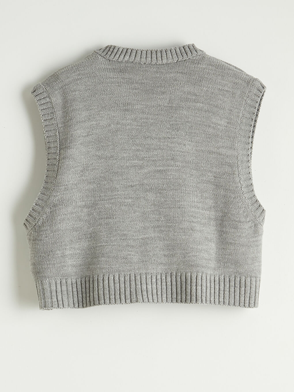 Gri Bisiklet Yaka Kız Çocuk Elbise ve Süveter-2