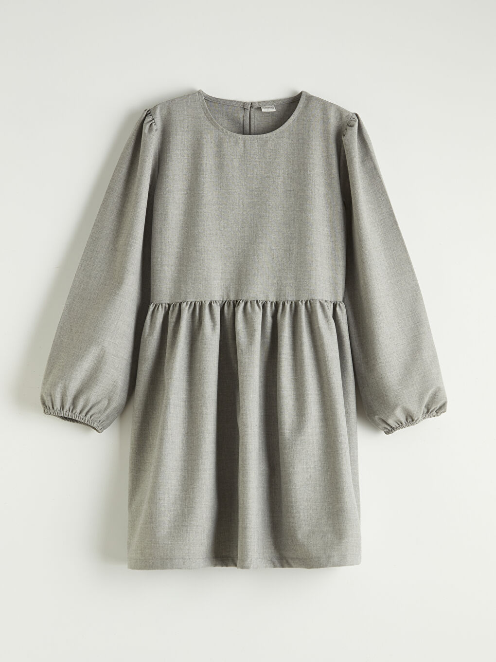 Gri Bisiklet Yaka Kız Çocuk Elbise ve Süveter-3