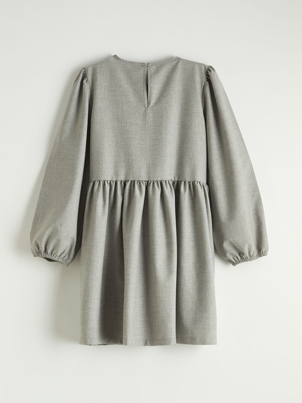 Gri Bisiklet Yaka Kız Çocuk Elbise ve Süveter-4