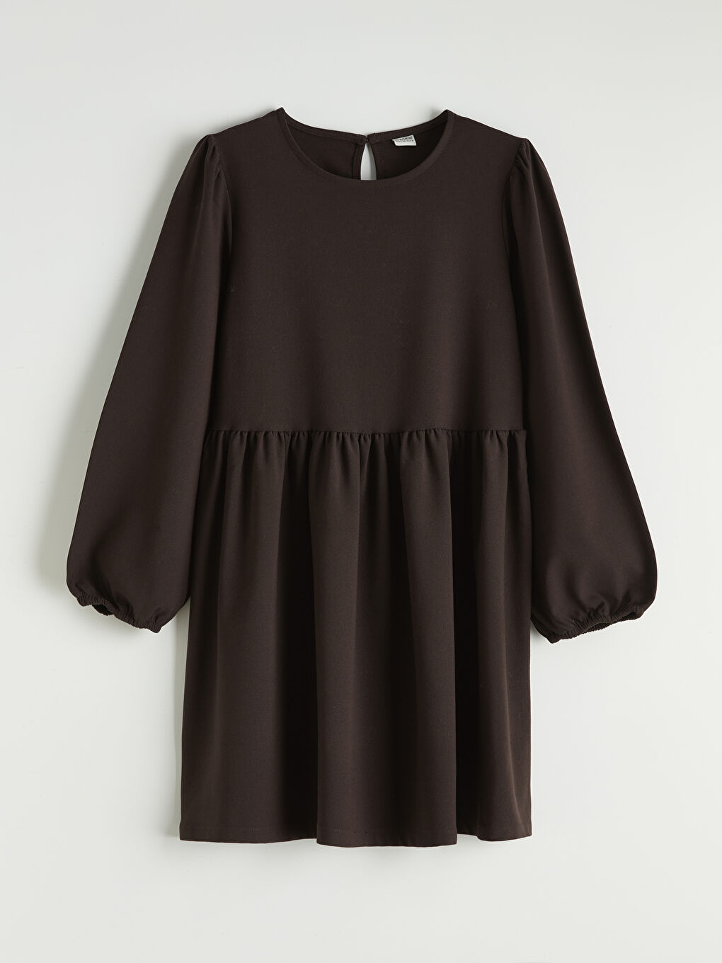 Ekru Bisiklet Yaka Kız Çocuk Elbise ve Triko Süveter-3