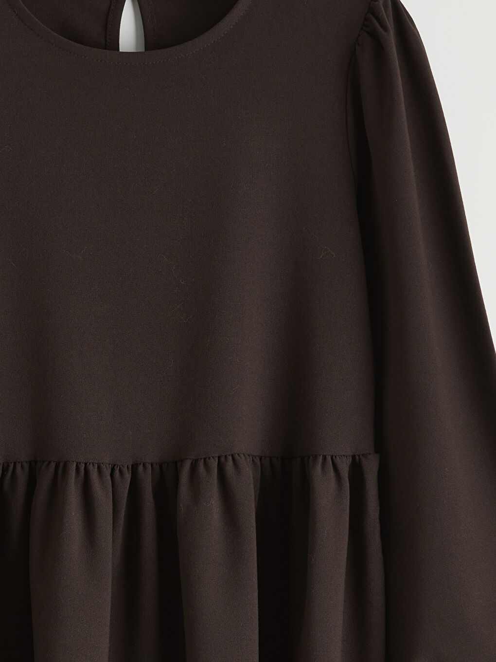 Ekru Bisiklet Yaka Kız Çocuk Elbise ve Triko Süveter-5