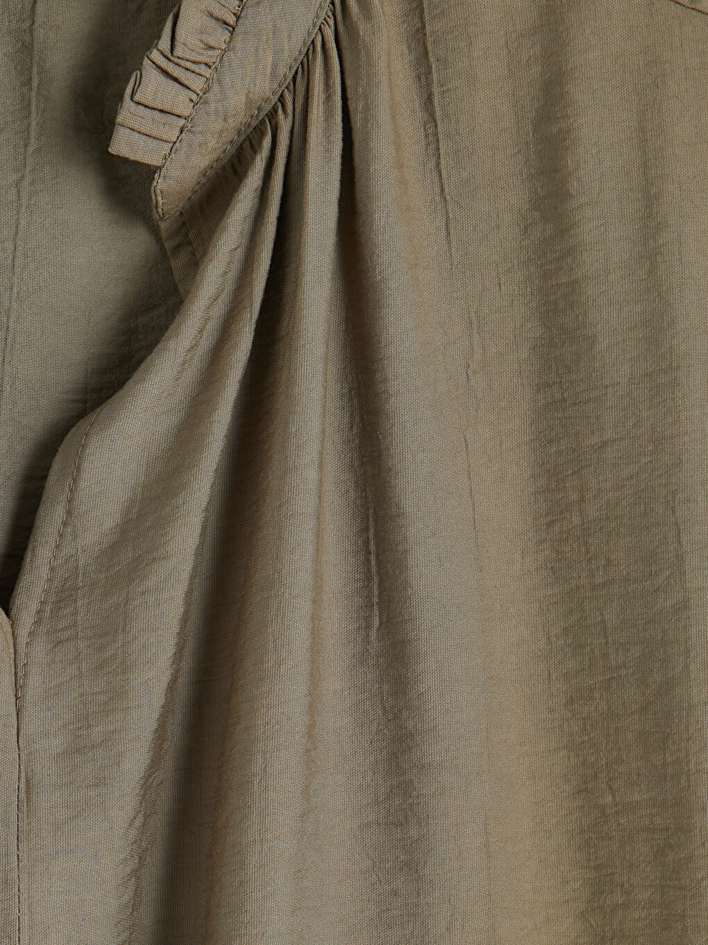 Notch Neck Ruffled Ruched Blouse-4