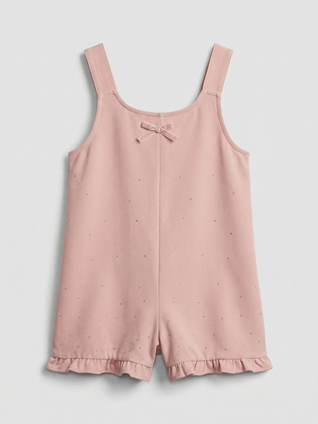 Pembe Fiyonk Detaylı Kız Çocuk Salopet Elbise-1