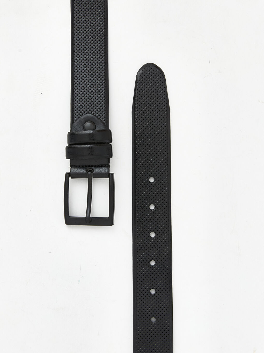 Siyah Deri Görünümlü Erkek Kemer-2