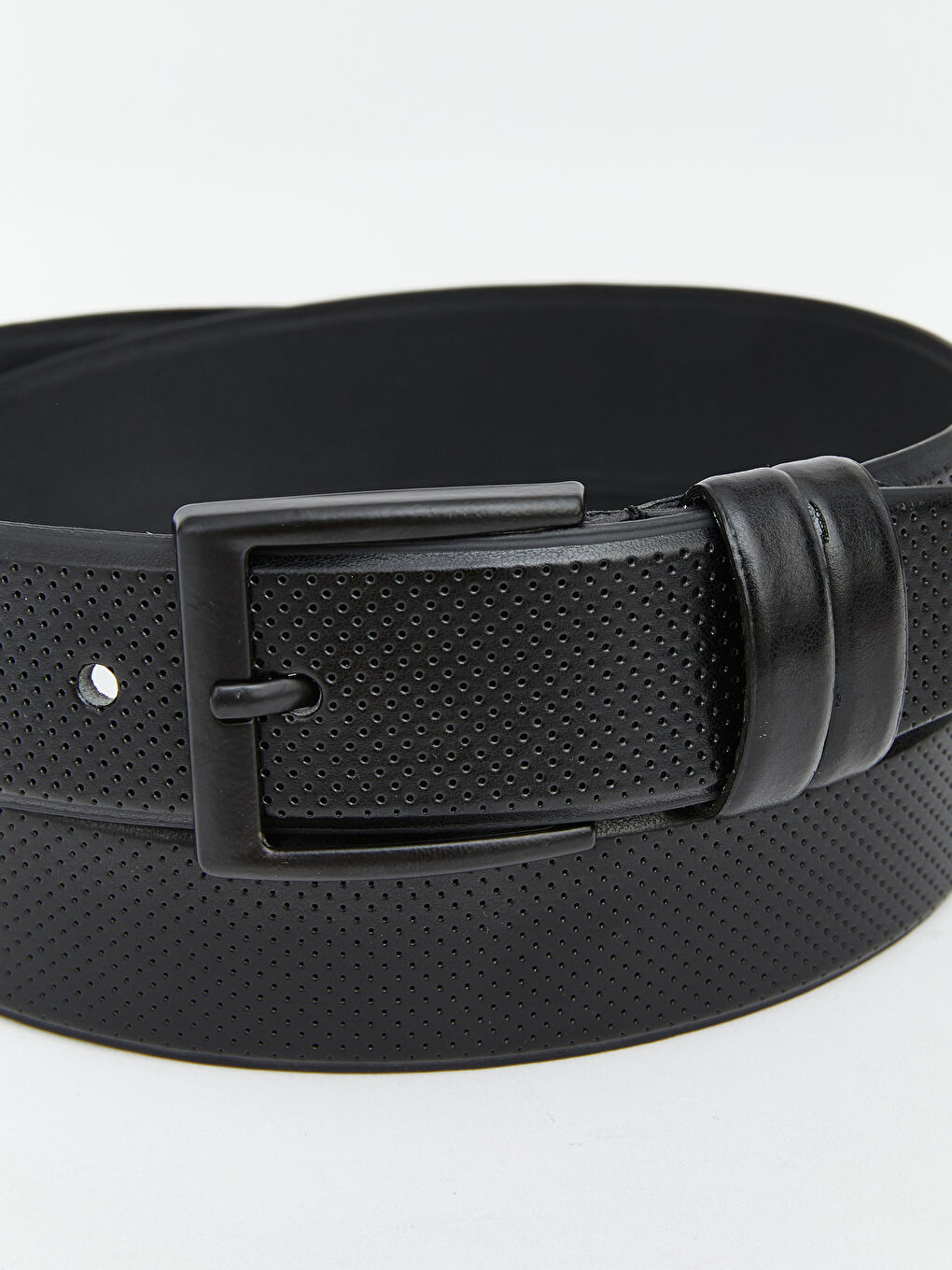 Siyah Deri Görünümlü Erkek Kemer-3