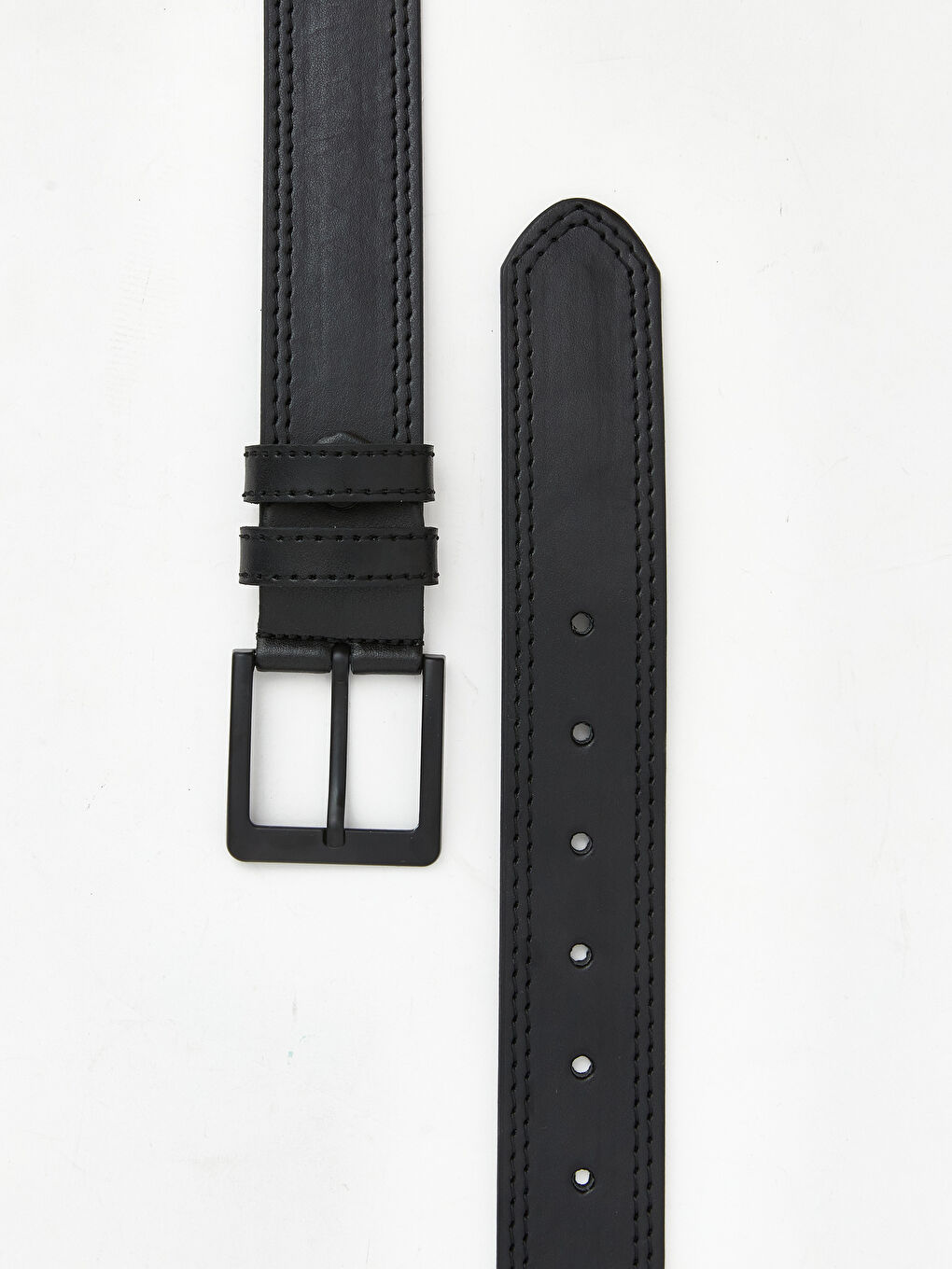 Siyah Deri Görünümlü Erkek Kemer-2