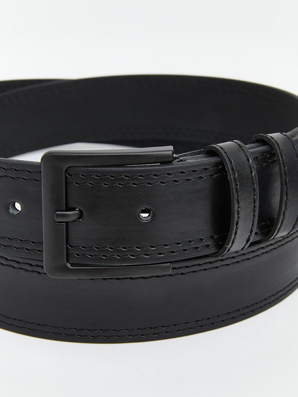Siyah Deri Görünümlü Erkek Kemer-3