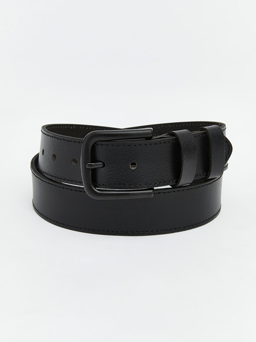 Siyah Deri Görünümlü Metal Tokalı Erkek Kemer