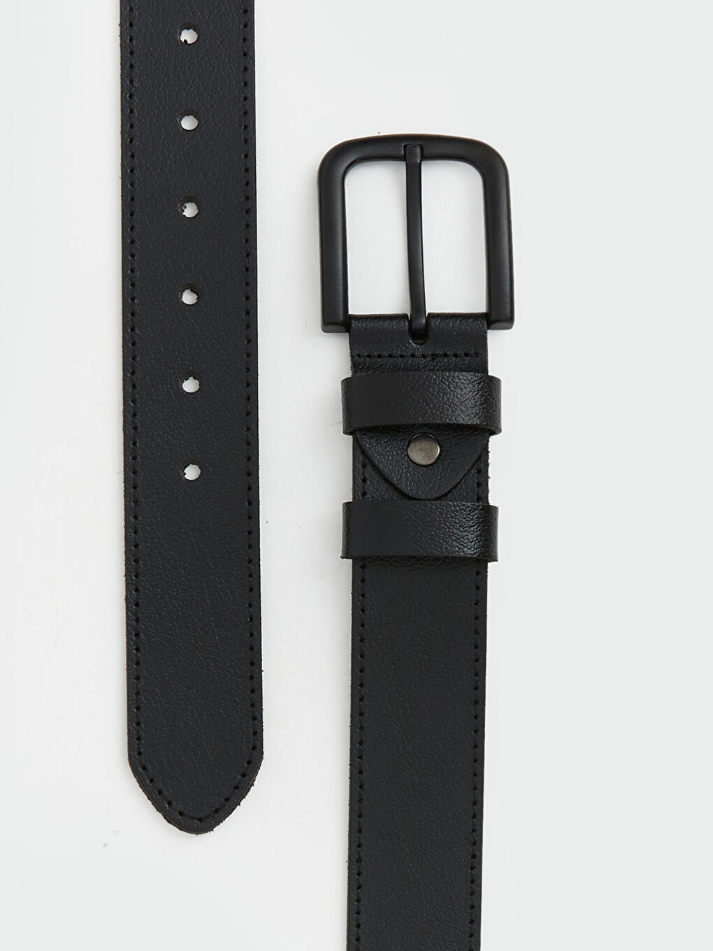 Siyah Deri Görünümlü Metal Tokalı Erkek Kemer-2