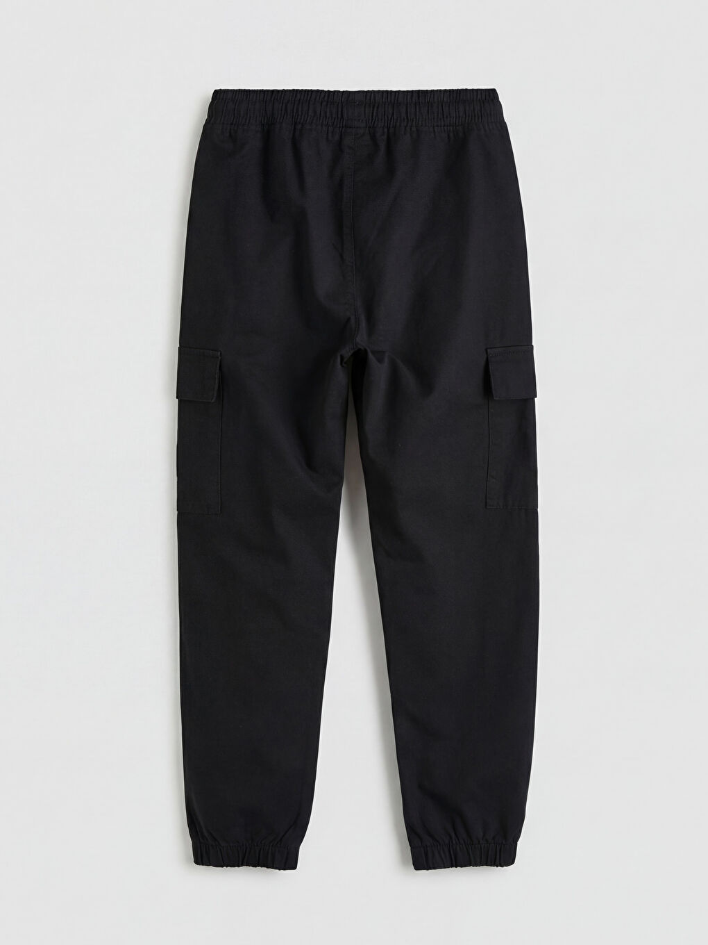 Siyah Loose Fit Erkek Çocuk Gabardin Jogger Pantolon-1