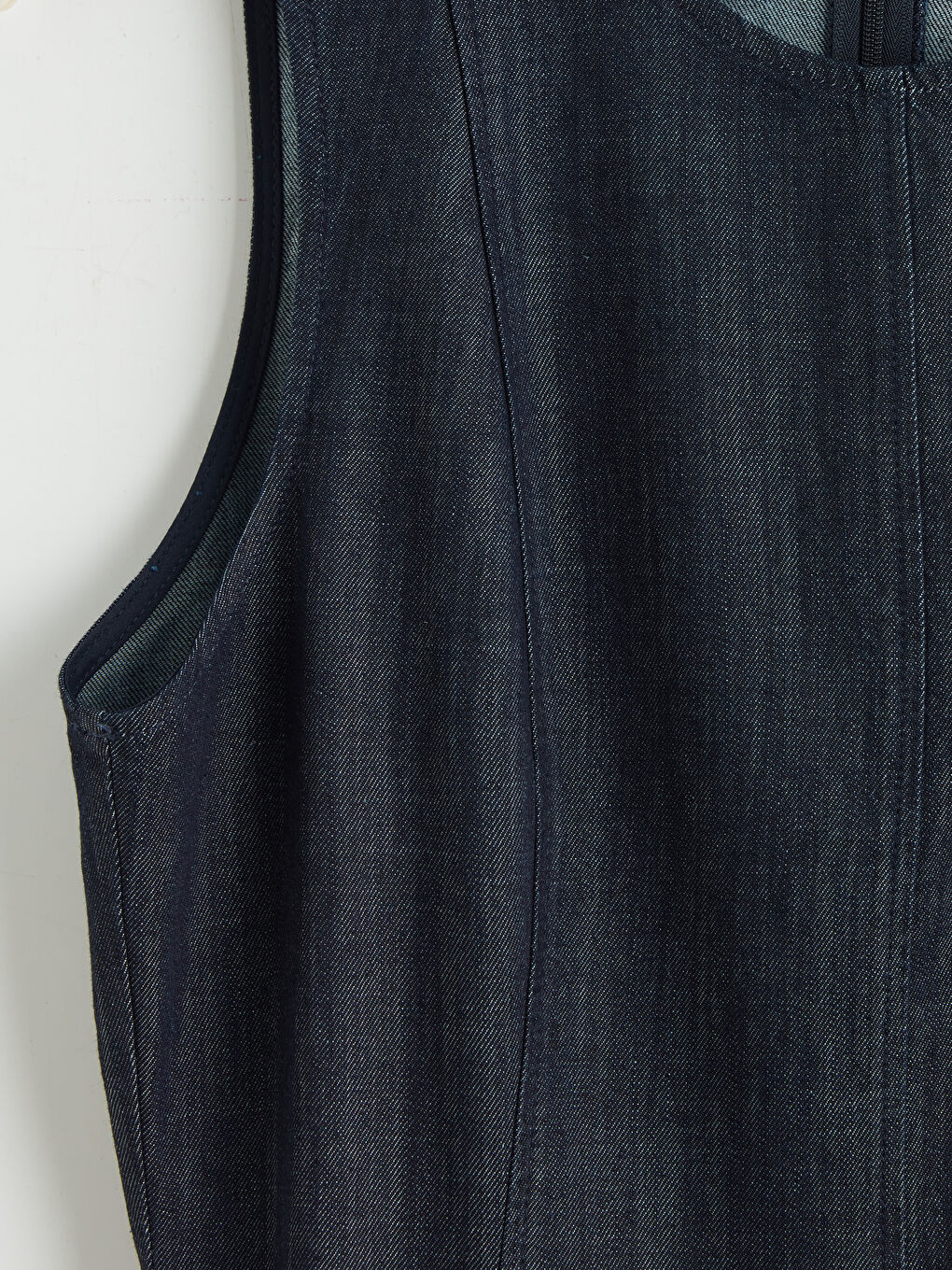 İndigo Bisiklet Yaka A Kesim Jean Elbise-2