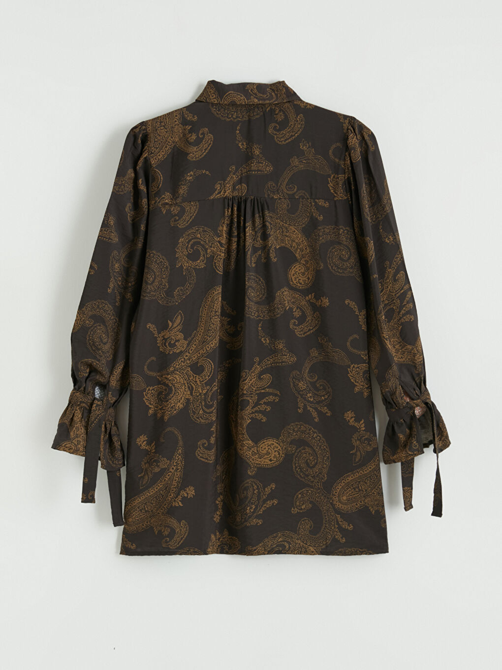 Karışık Desenli Büzgülü Oversize Kadın Gömlek Tunik-2