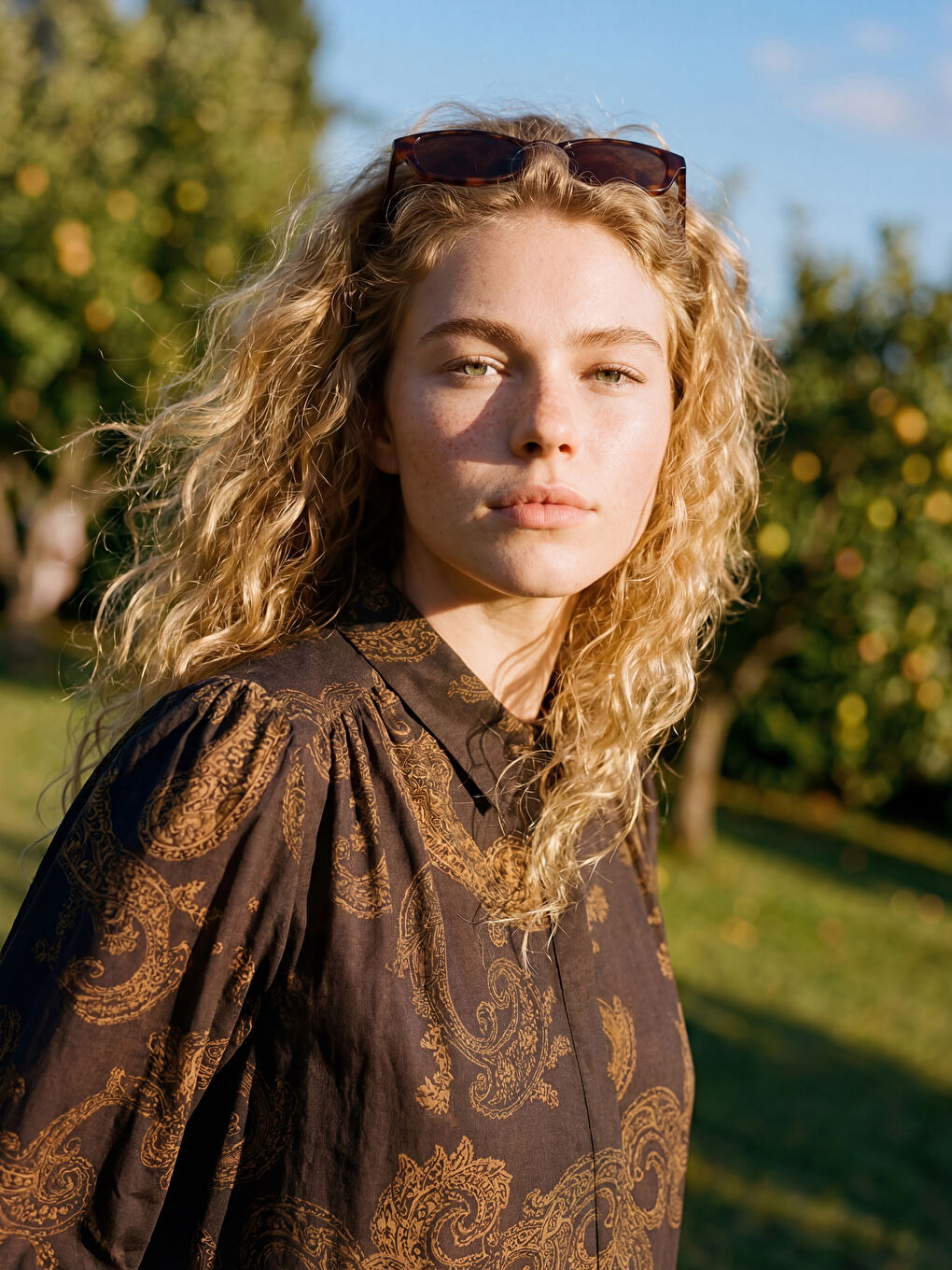 تونیکی کراسی نەخشدار دوگمەدار ئۆڤەرسایز ژنانه‌-1