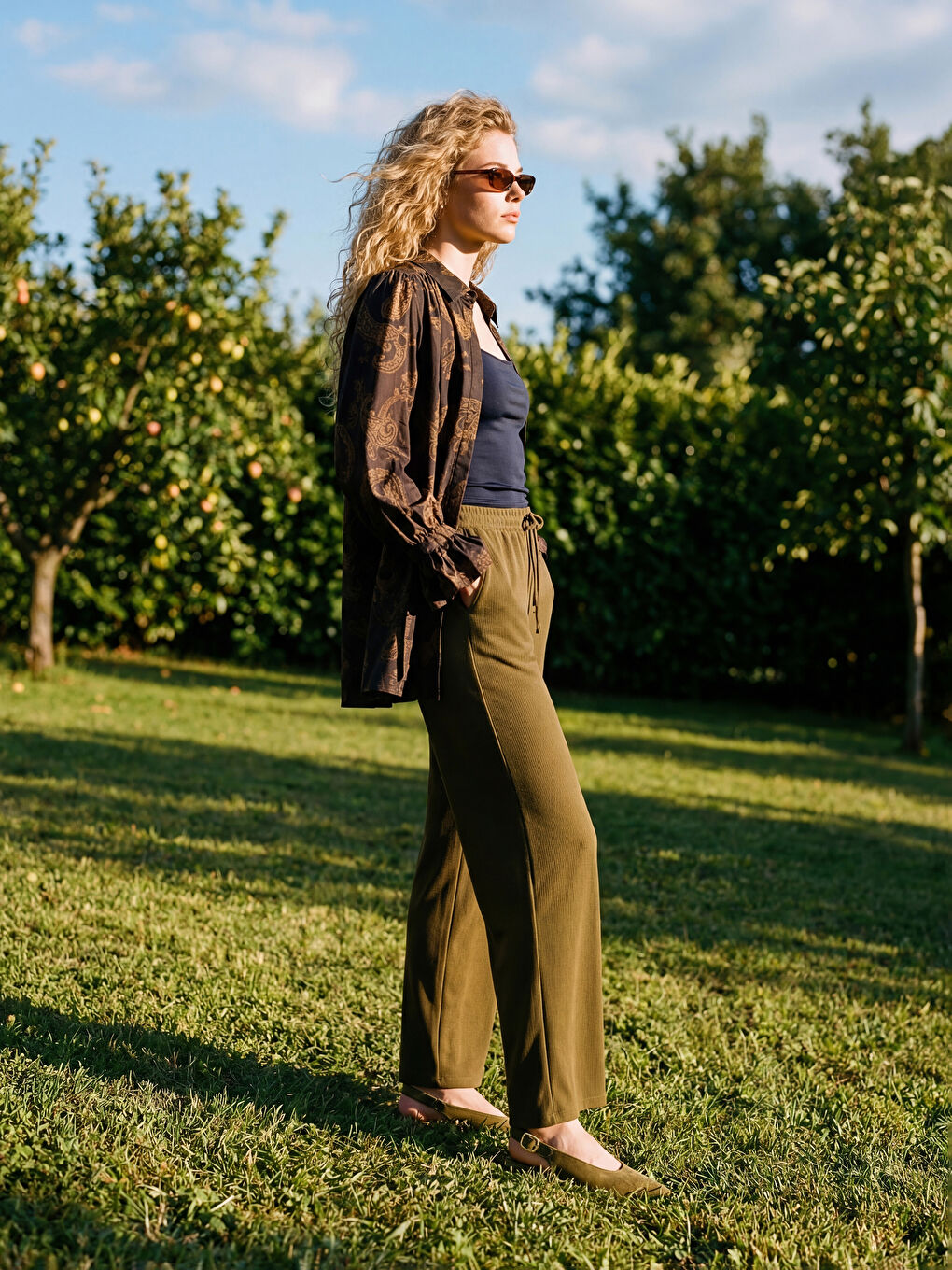 تونیکی کراسی نەخشدار دوگمەدار ئۆڤەرسایز ژنانه‌-2