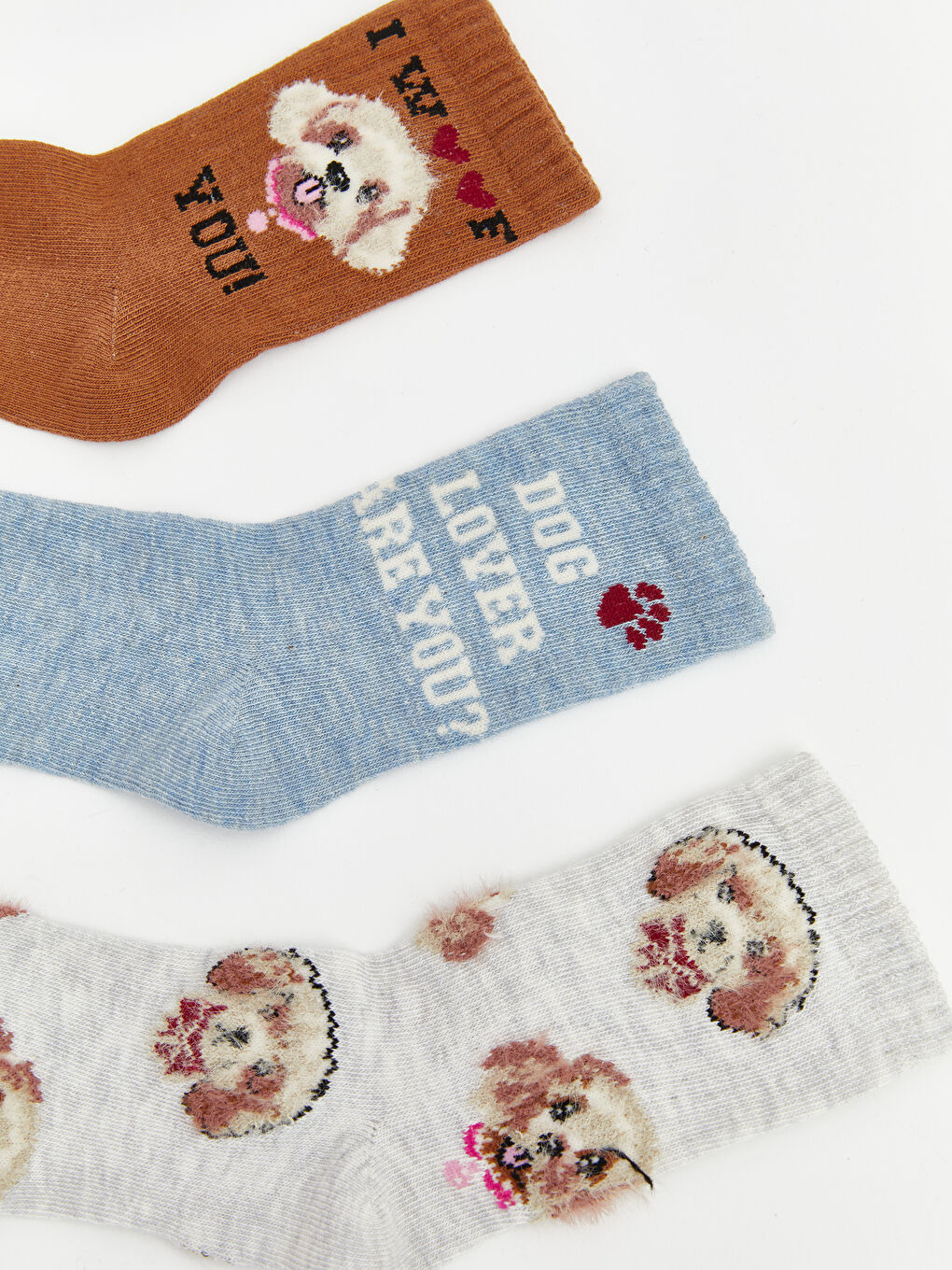 Bej Desenli Kız Çocuk Soket Çorap 5'li-1