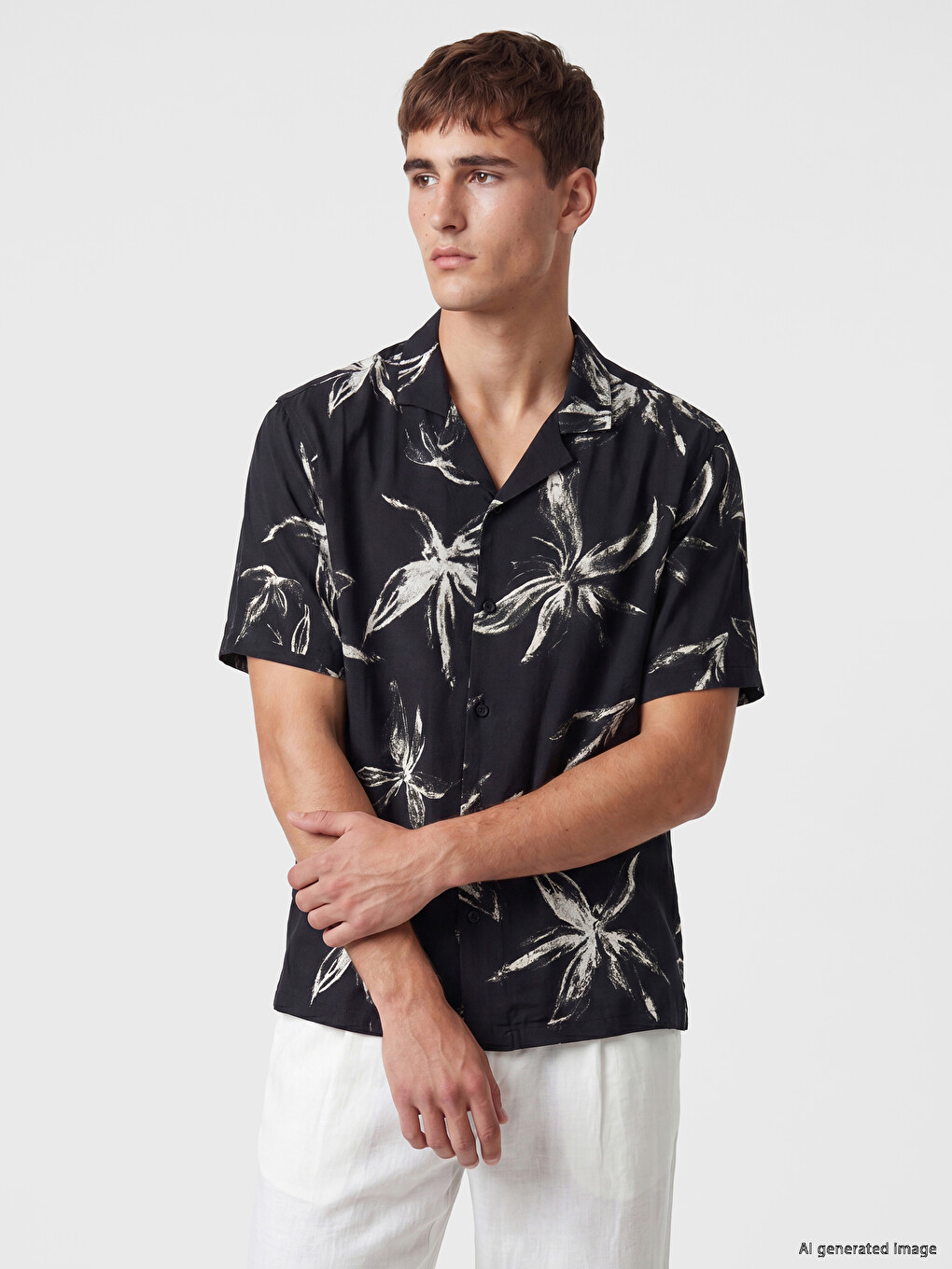 Regular Fit Patterned Viscose Men's Shirt