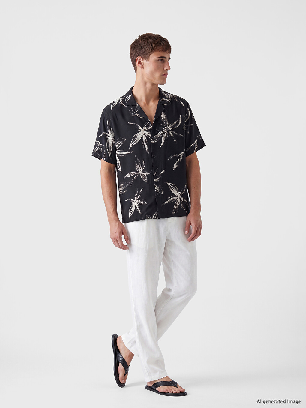 Regular Fit Patterned Viscose Men's Shirt-1