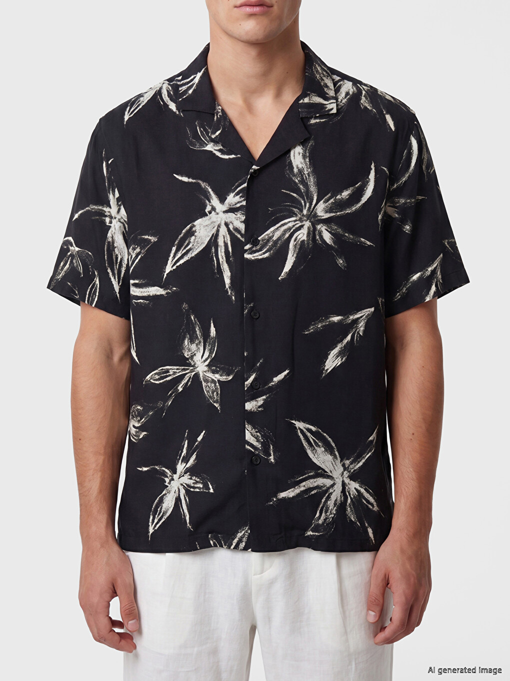 Regular Fit Patterned Viscose Men's Shirt-2