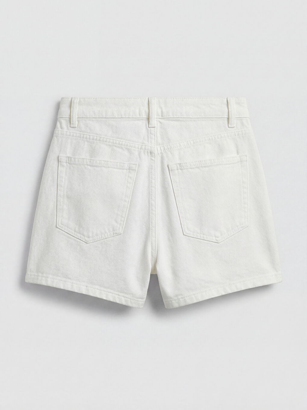 Beyaz Regular Fit Kadın Jean Şort Etek-1