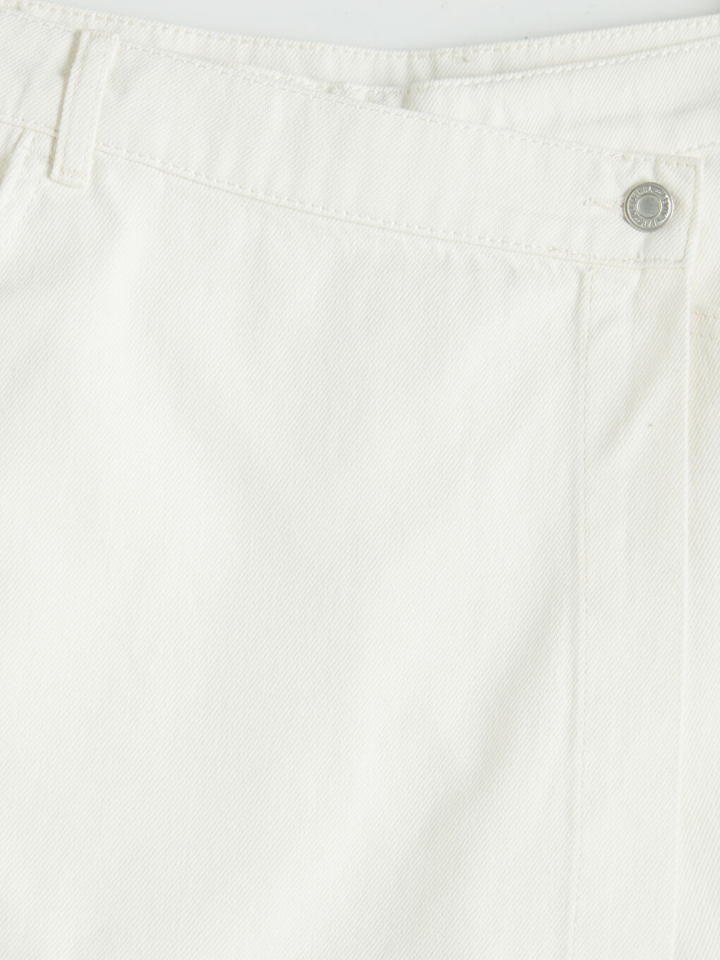 Beyaz Regular Fit Kadın Jean Şort Etek-2