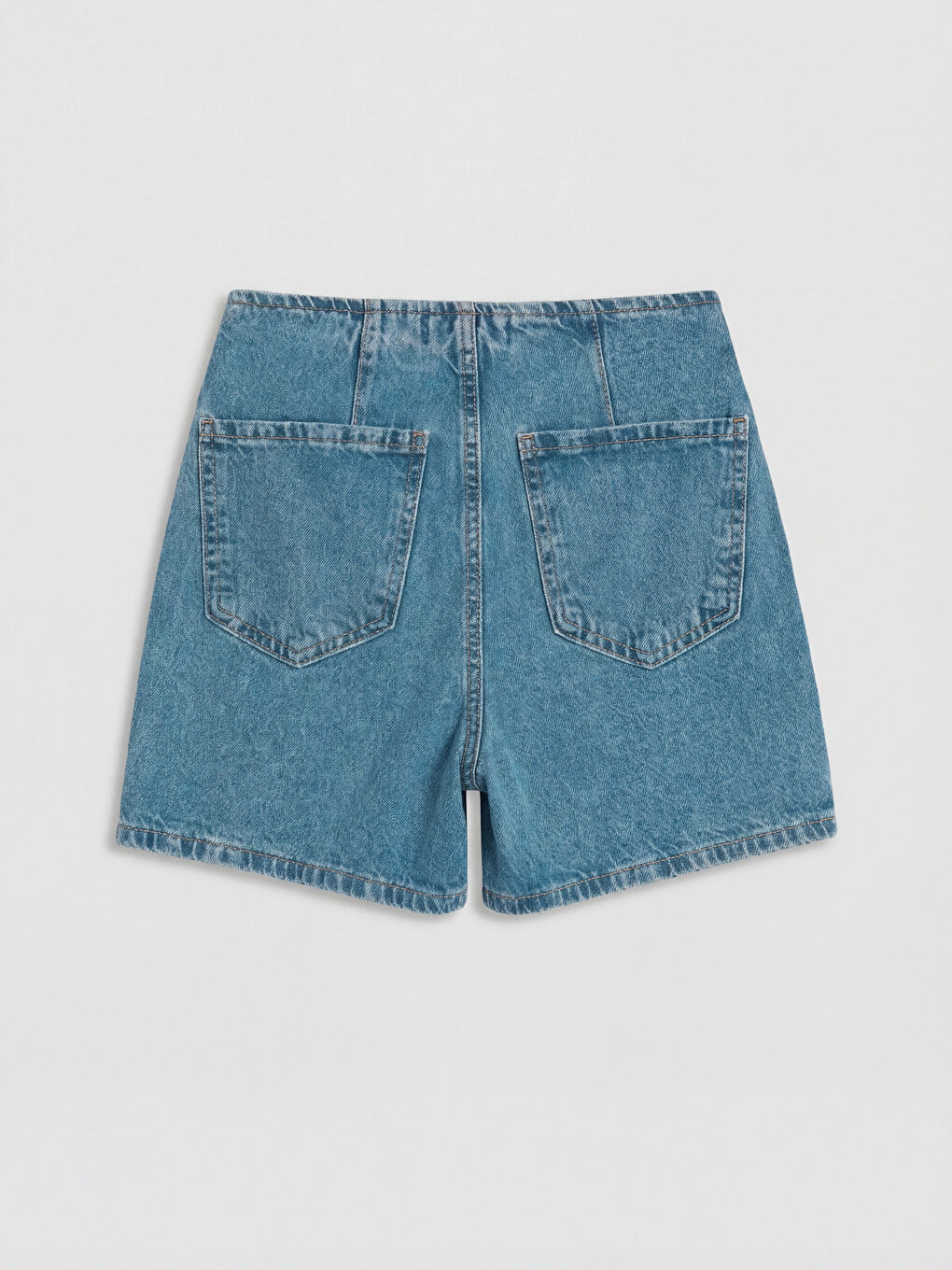 İndigo Standart Fit Jean Şort Etek-1