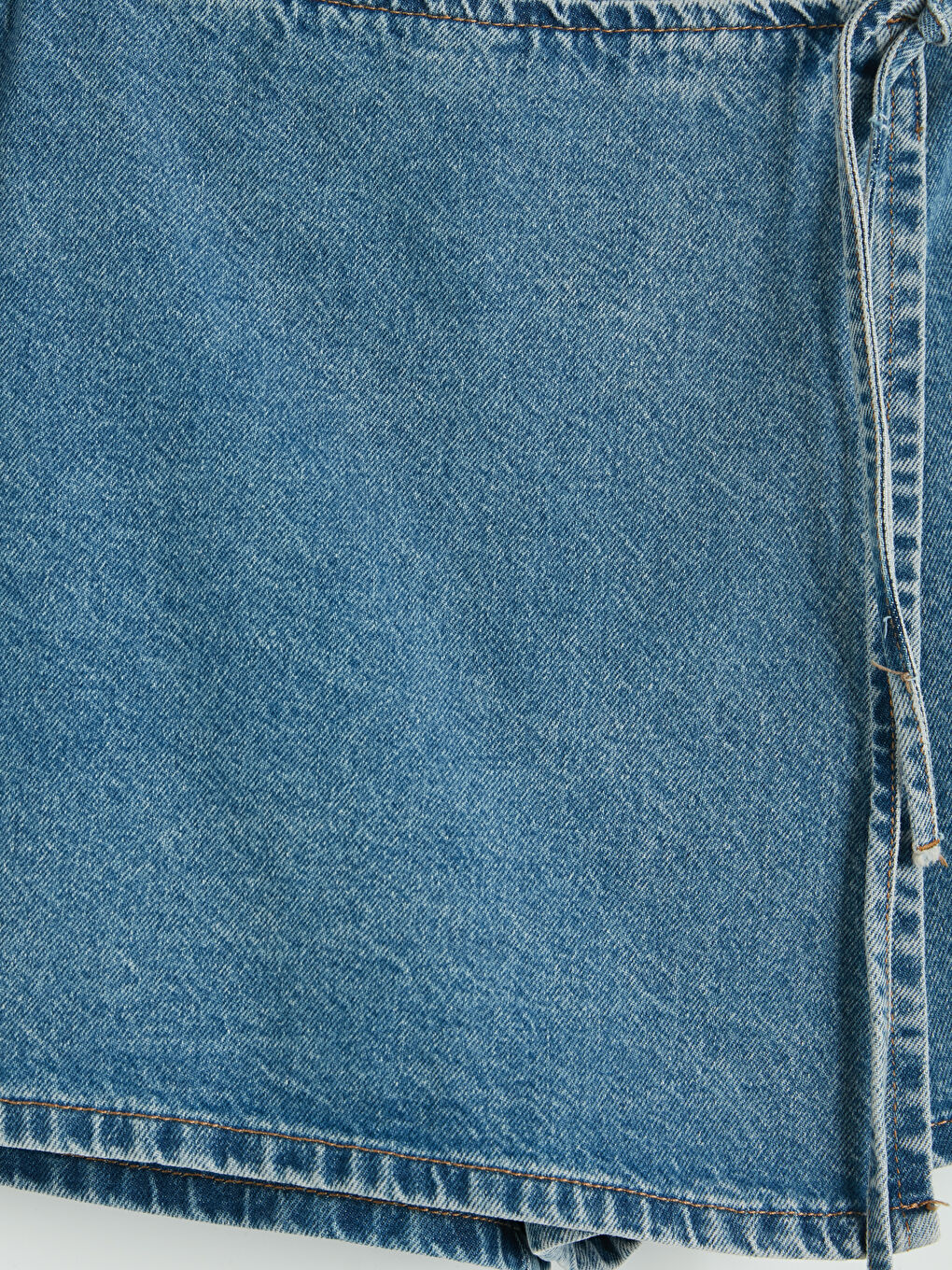 İndigo Standart Fit Jean Şort Etek-2