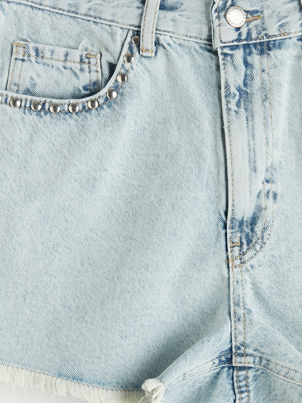 Rhinestone Embellished Women's Denim Shorts-6