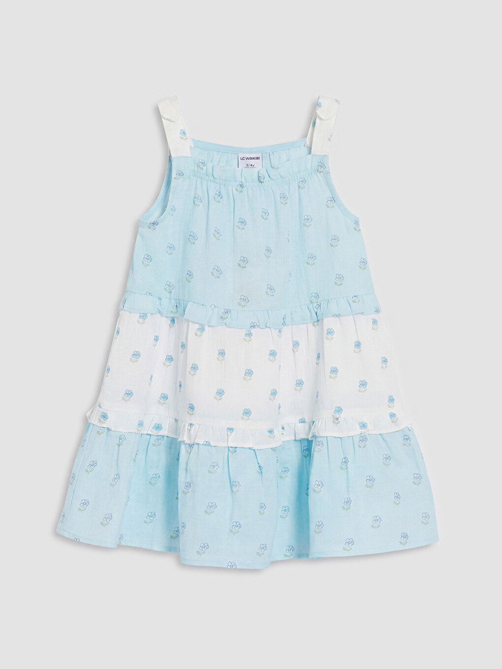 Rochie din muselină cu model floral și guler pătrat pentru fete