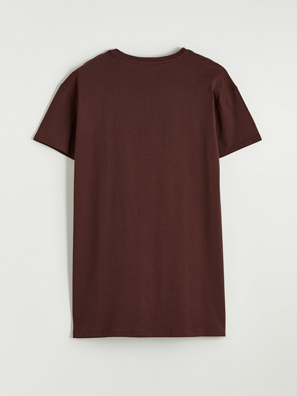 Kahverengi Bisiklet Yaka Baskılı Kadın Gecelik-2