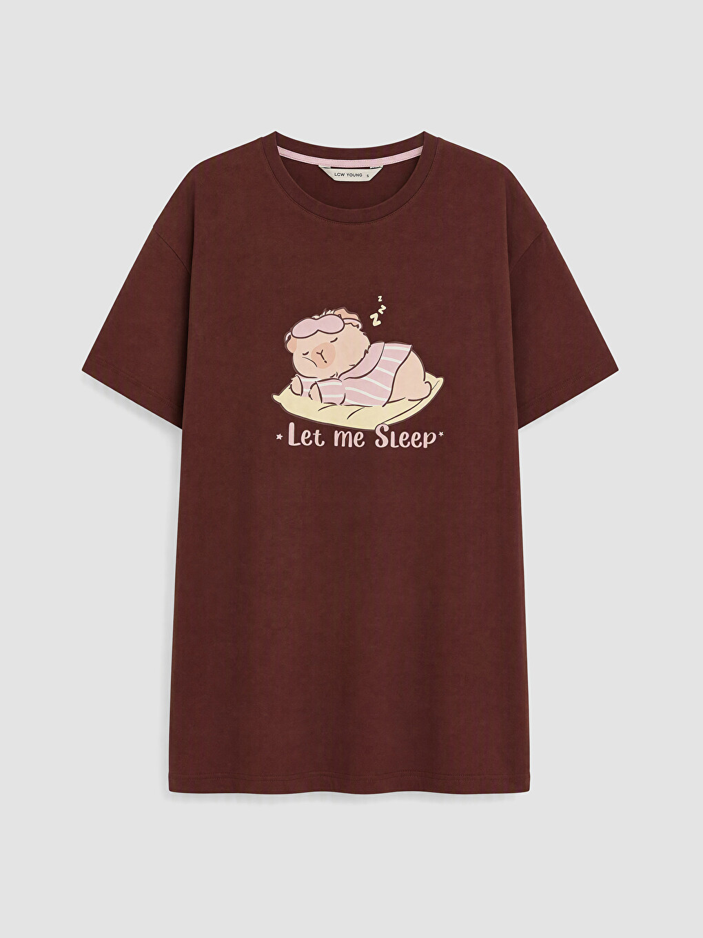 Crew Neck Printed Women's Nightdress-4