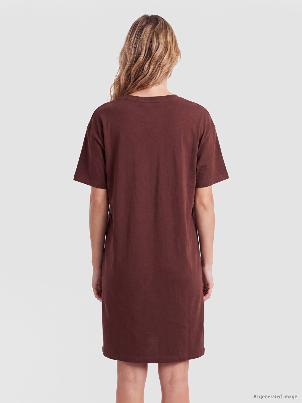 Crew Neck Printed Women's Nightdress-3