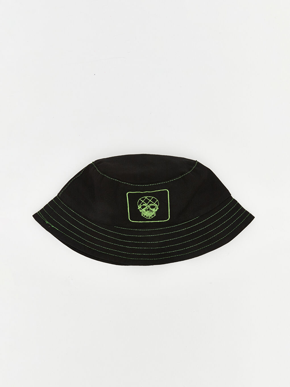 Siyah Nakışlı Erkek Çocuk Bucket Şapka -2