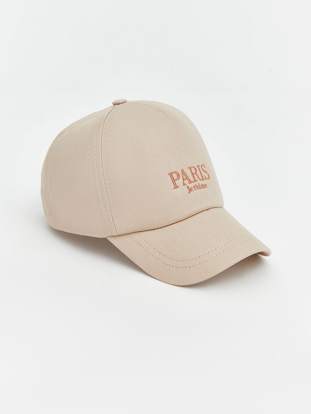 Bej Paris Nakışlı Kız Çocuk Kep Şapka-1