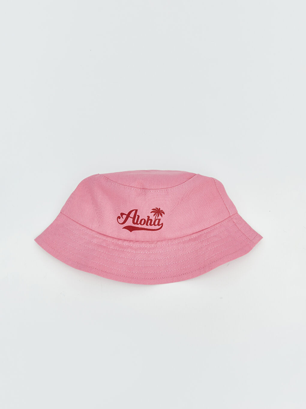 Pembe Aloha Nakışlı Kız Çocuk Bucket Şapka -2
