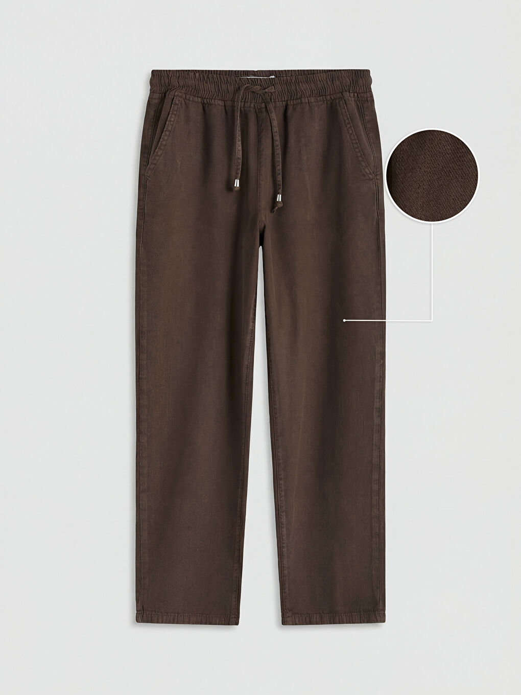 Kahverengi Beli Lastikli Balloon Fit Kadın Jean Pantolon