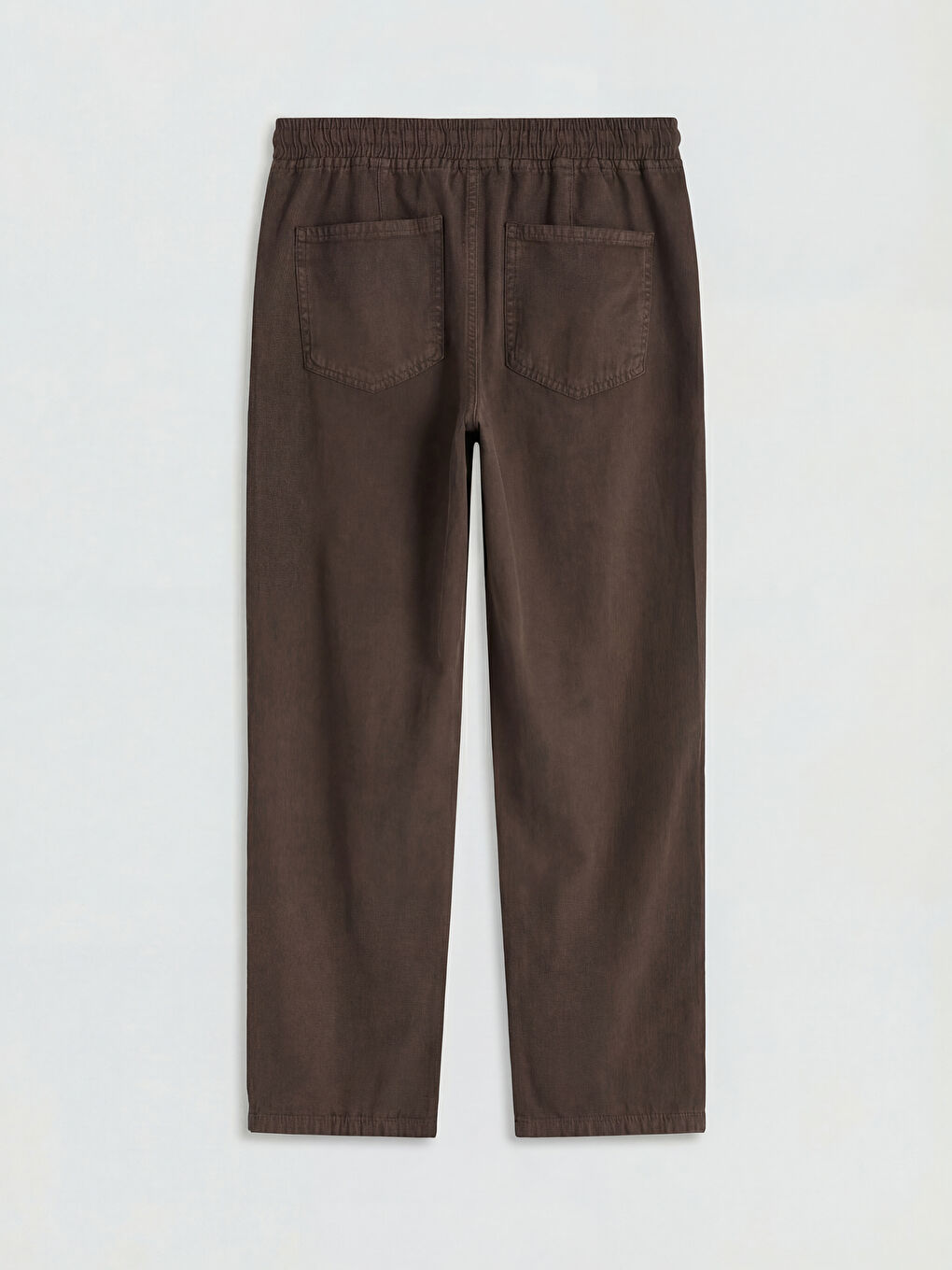 Kahverengi Beli Lastikli Balloon Fit Kadın Jean Pantolon-1