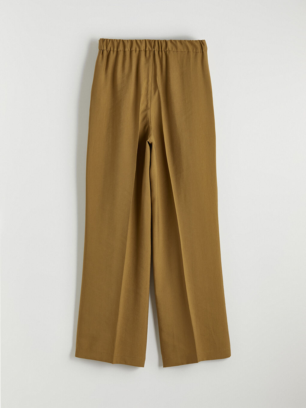 Yeşil Beli Lastikli Geniş Paça Kadın Pantolon-4