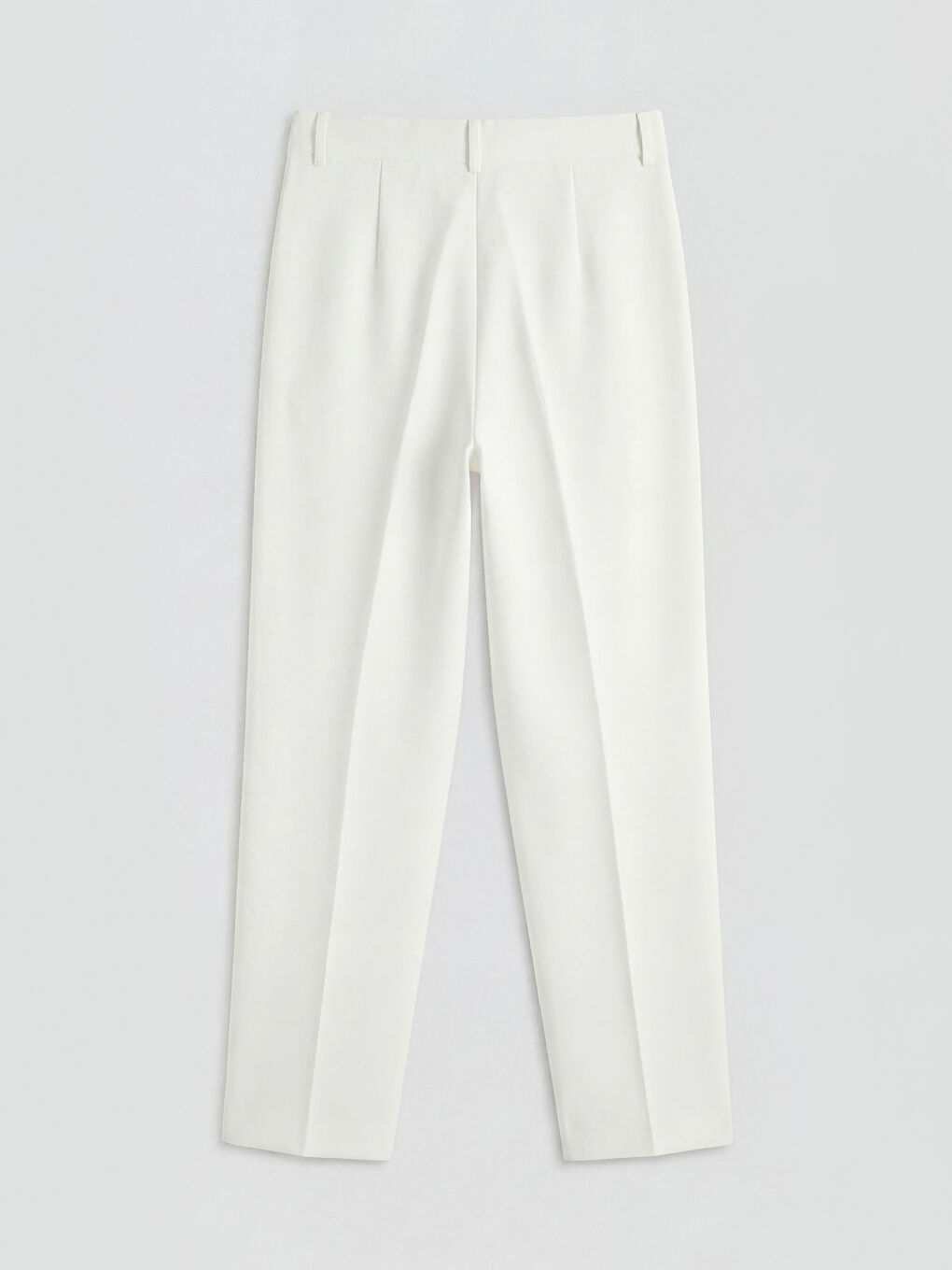 Ekru Havuç Kesim Kadın Pileli Kumaş Pantolon-1