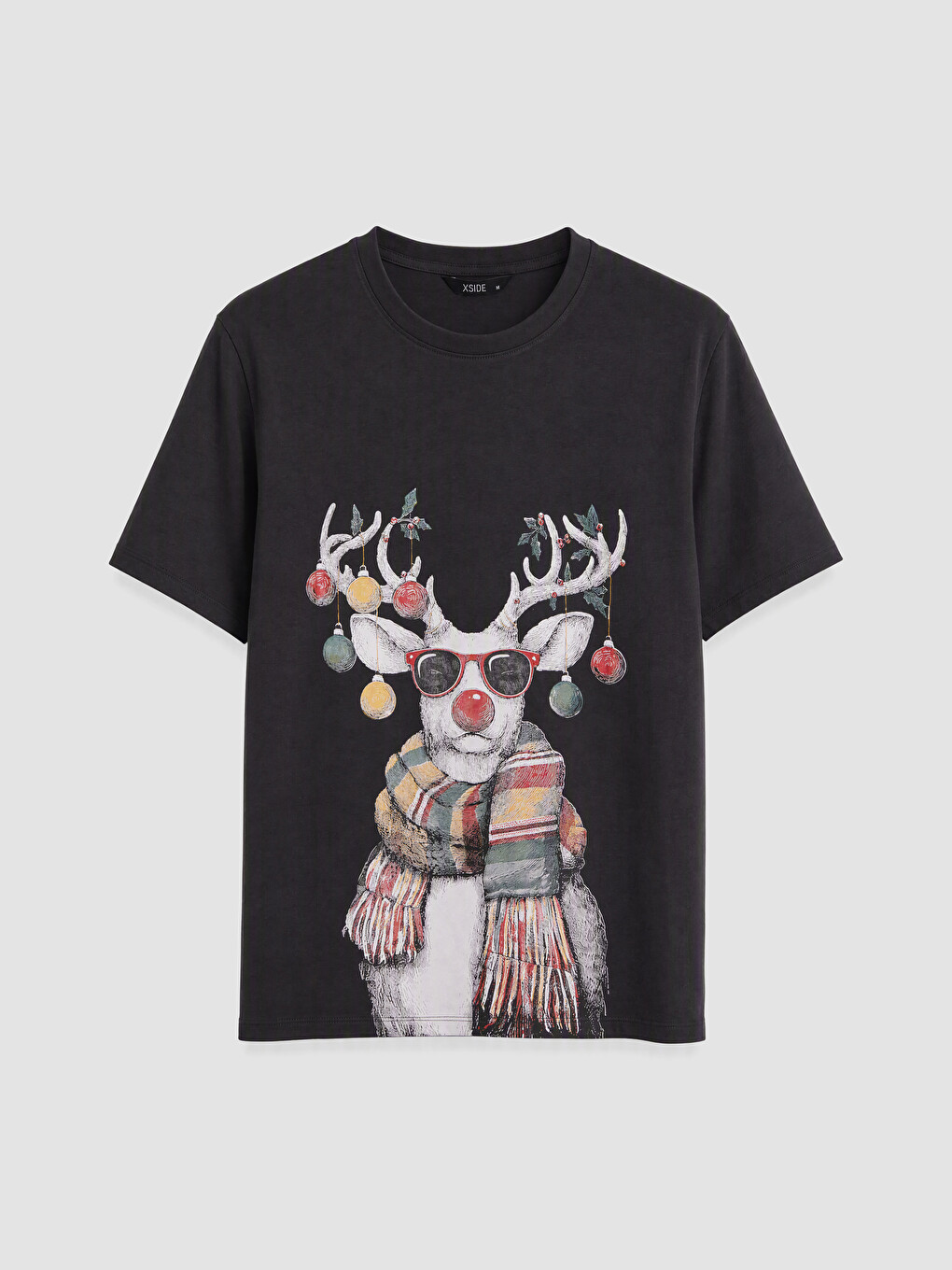 T-shirt Me Jakë Të Rrumbullakët Me Temë Viti I Ri Për Burra-4