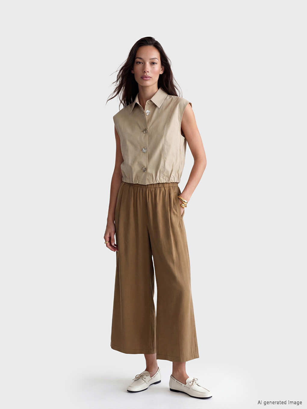 Elastic Waist Modal Blend Women's Trousers-1
