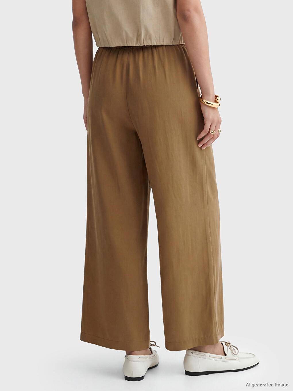 Elastic Waist Modal Blend Women's Trousers-2