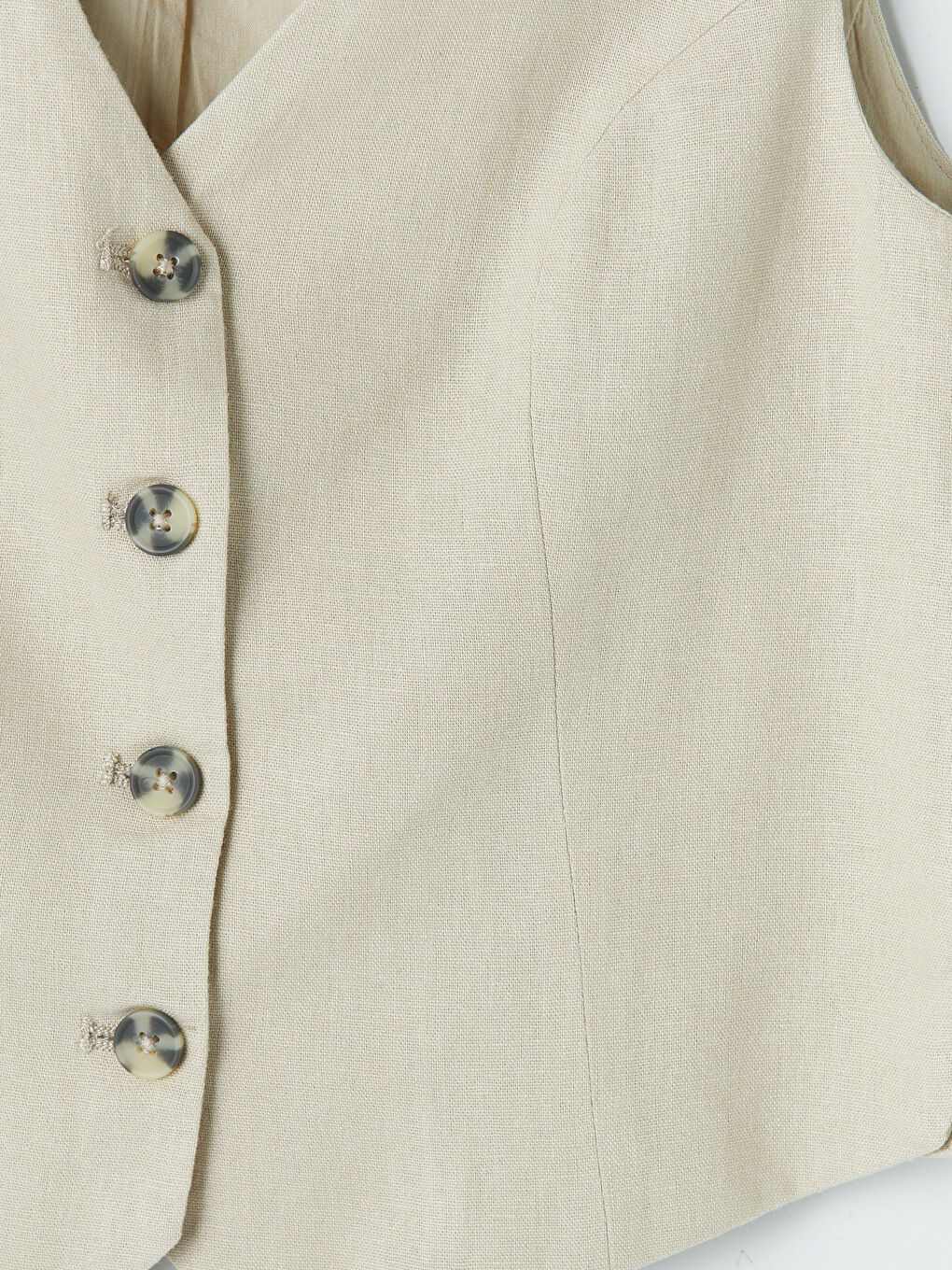 Linen Blend Women's Classic Waistcoat-6
