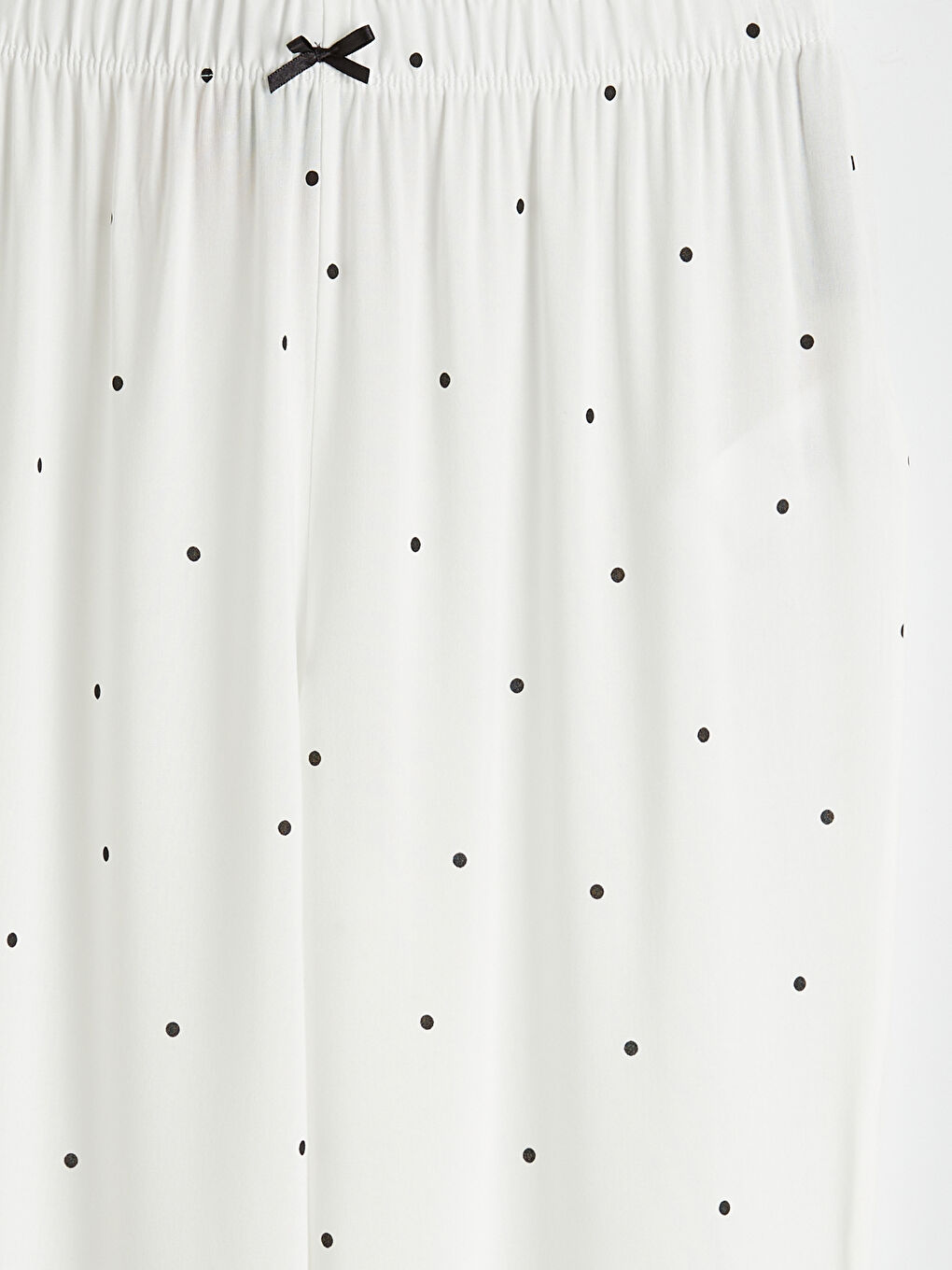 Ekru Gömlek Yaka Puantiyeli Kadın Pijama Takım-4