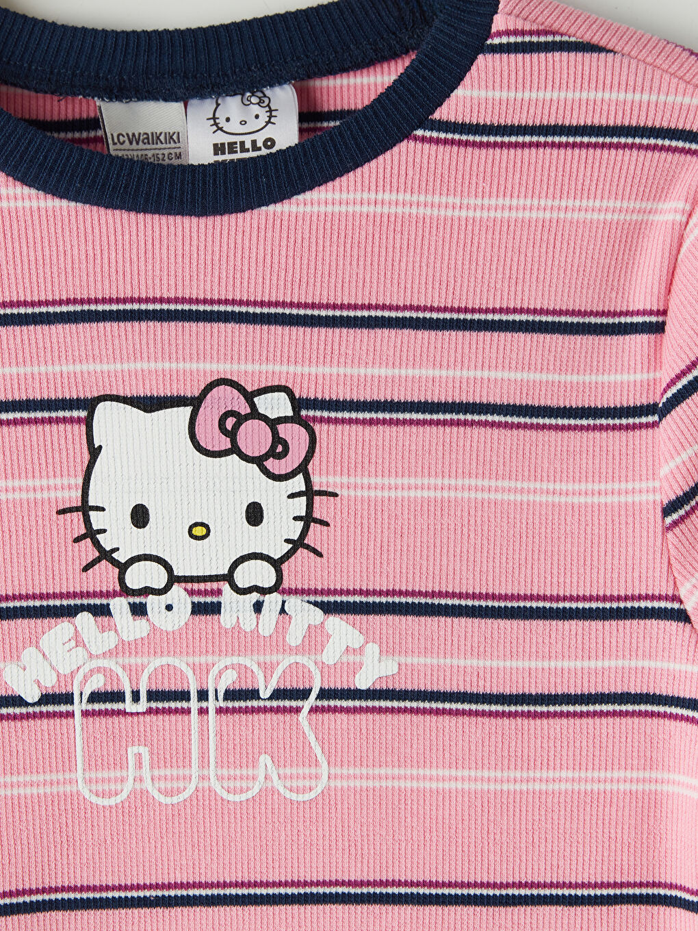 Pembe Hello Kitty Baskılı Kız Çocuk Fitilli Elbise-2