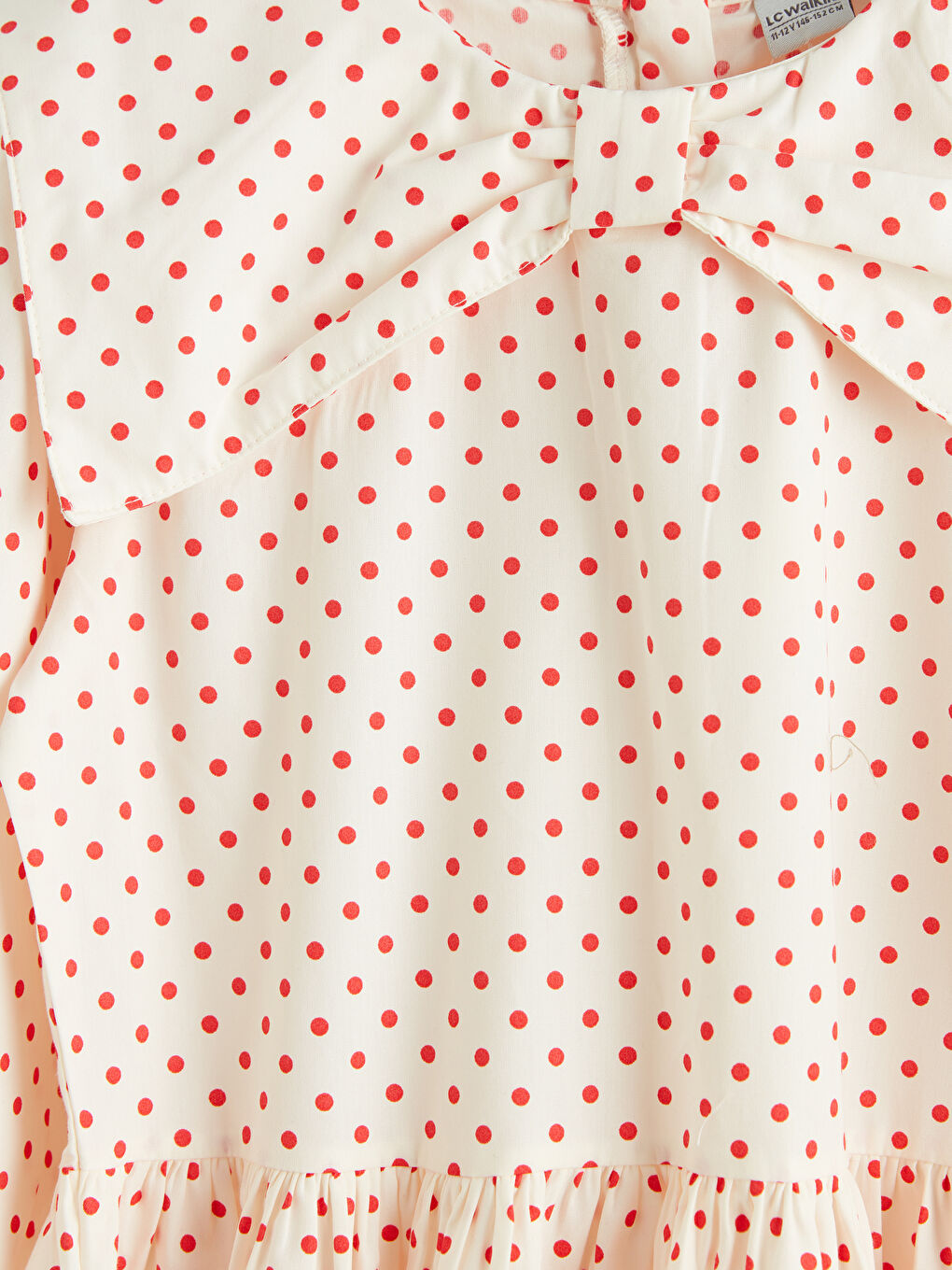 Ekru Bebe Yaka Kız Çocuk Poplin Elbise-2