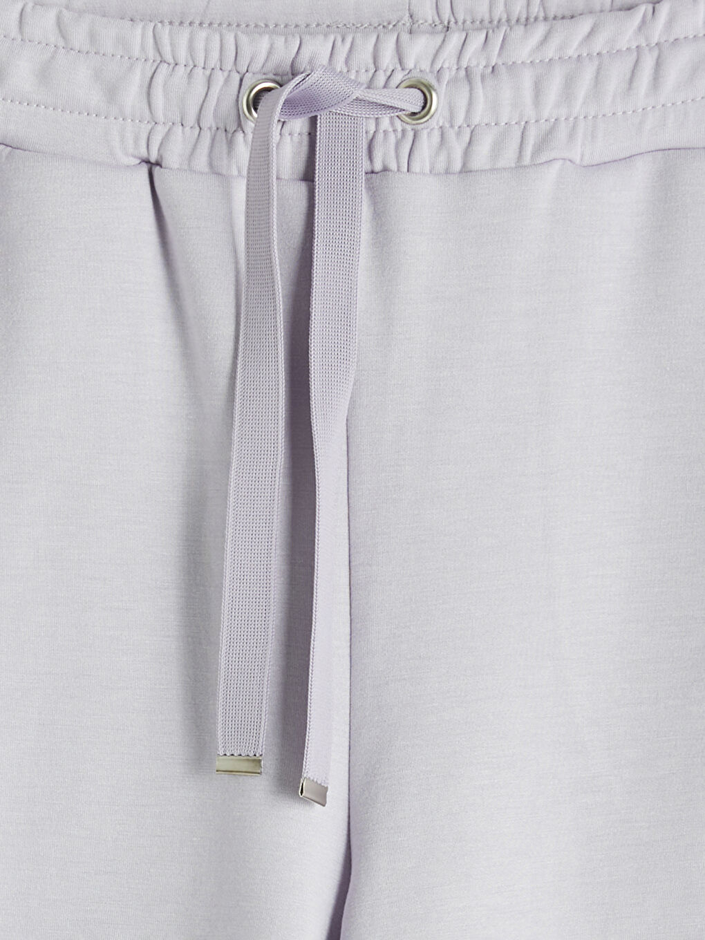 Lila Beli Lastikli Soft Touch Kadın Şort-2