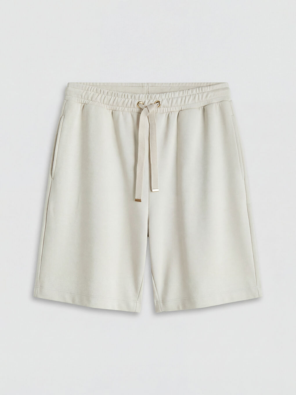 Gri Beli Lastikli Soft Touch Kadın Şort-4