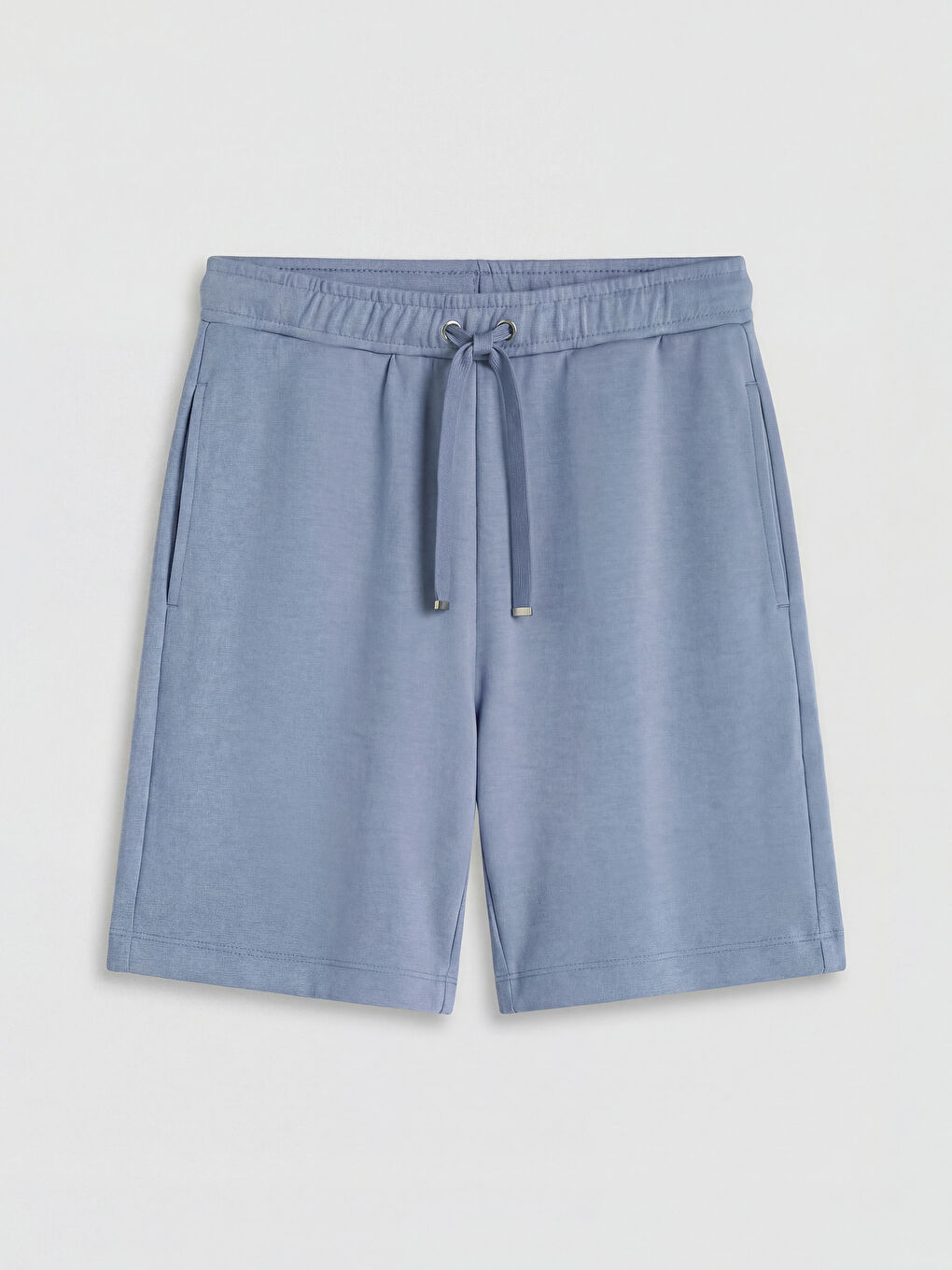 Mavi Beli Lastikli Soft Touch Kadın Şort